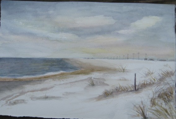 snowy beach