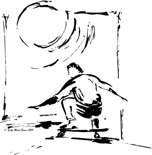 Brushstroke Skateboarder