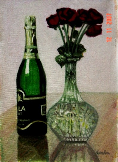 Champagne and roses
