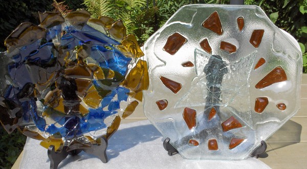 two glass disches