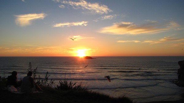 end of a perfect day ! Muriwai beach nz
