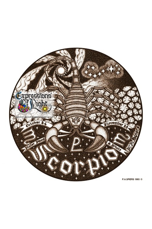 ExpoLight-Graphic-Arts-Zodiac-1993-0008-Scorpio (Pen-&-Ink-Sepia-SP)
