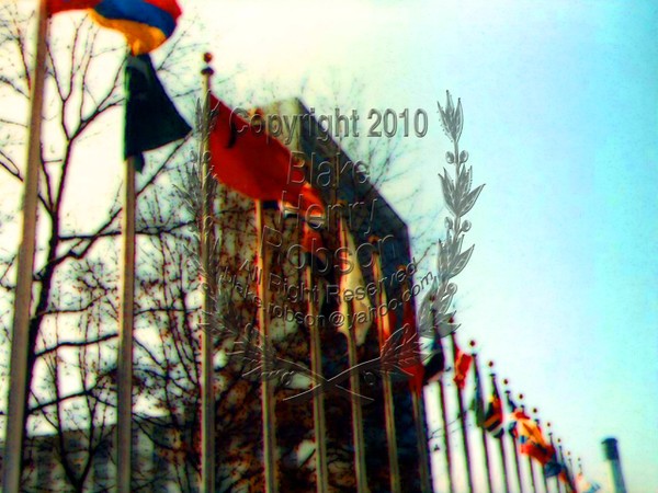 United Nations General Assemble Building & Flags
