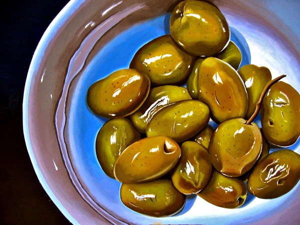 Olives, closeup.