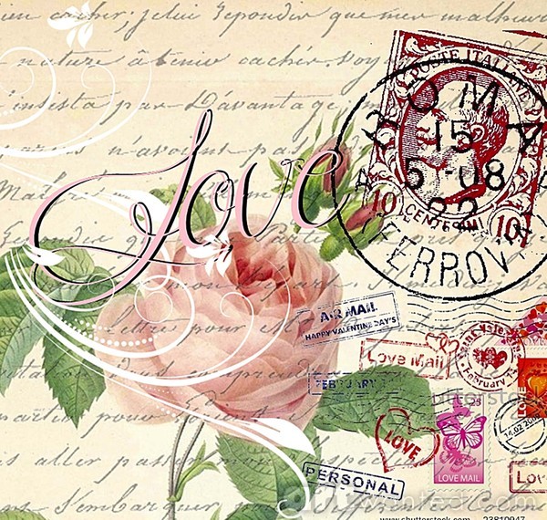 vintage rose Love