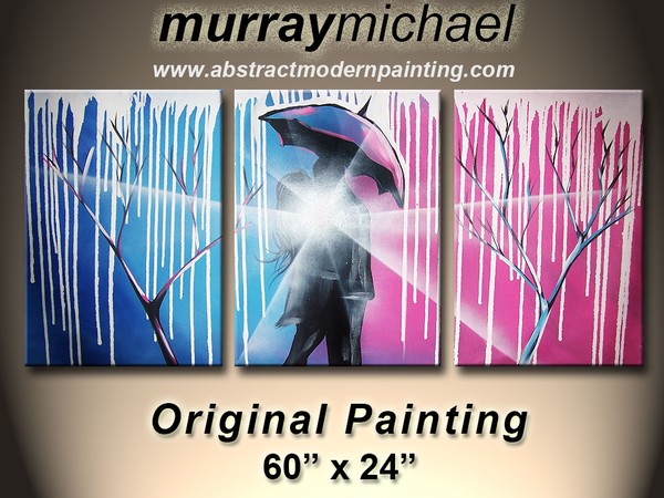 abstract painting pinkandblue