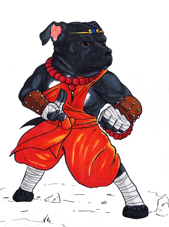 Fantasy Pups - Staffy Monk