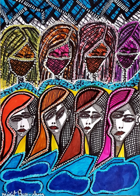 painting on paper mirit ben nun israel art modern painter