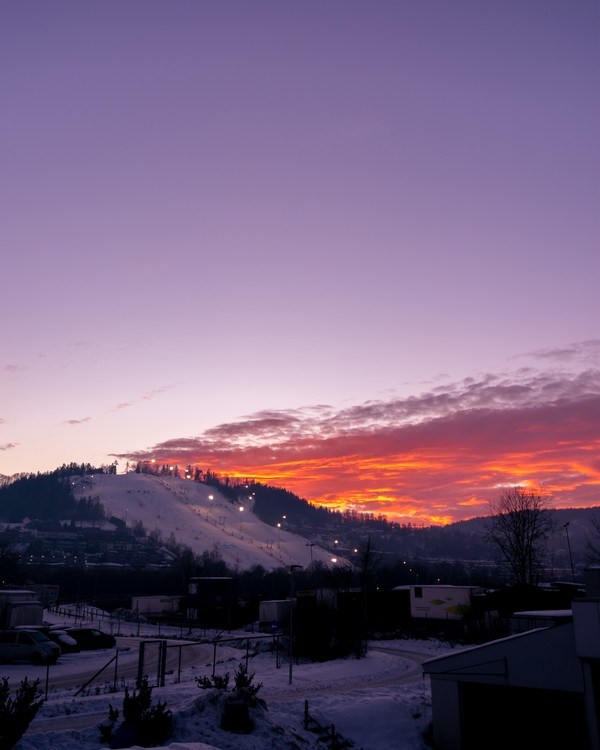 Colorful sky on fire