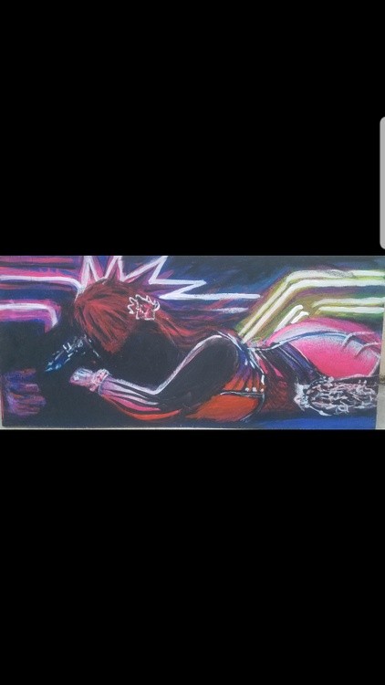 Cyberpunk girl laying
