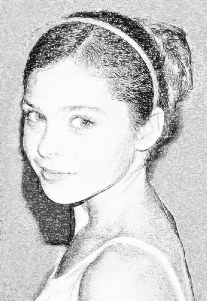 Pencil Sketch: Sonya's Girl.