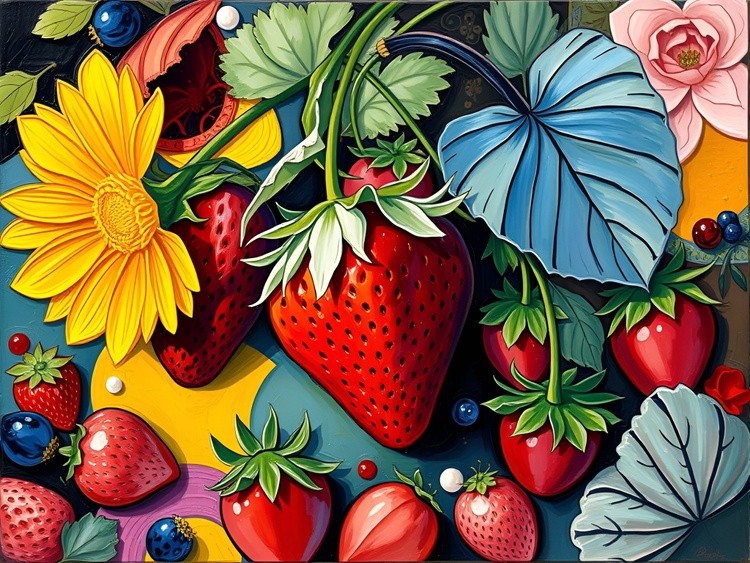 Colorful Fruit and Flowers