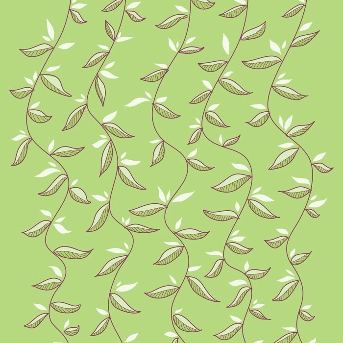 Green leaves and lianas pattern