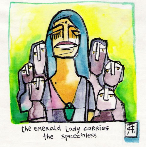 The Emerald Lady Carries the Speechless