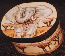 Elephant Box - Pyrography