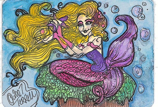 Fasinated Mermaid ACEO