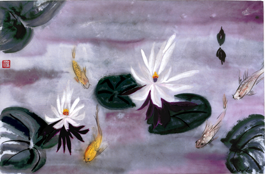 Water Lilies & Fish