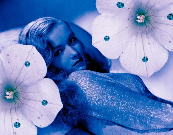 Veronica lake in blue glitter