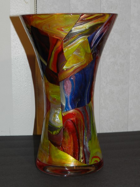 Mosaic tall vase