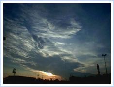 Sunrise over parking lot