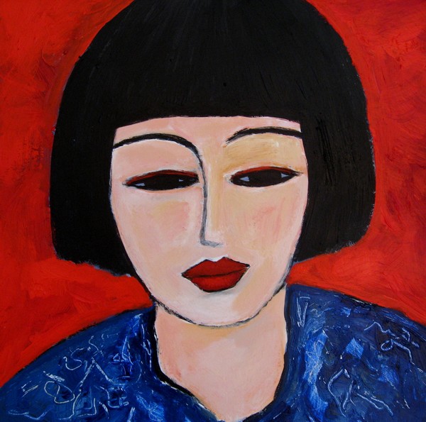 Asian girl with blue dress