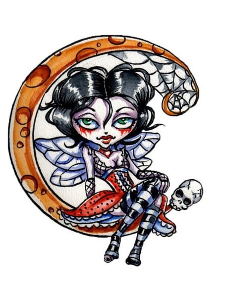 Goth Fairy on the moon