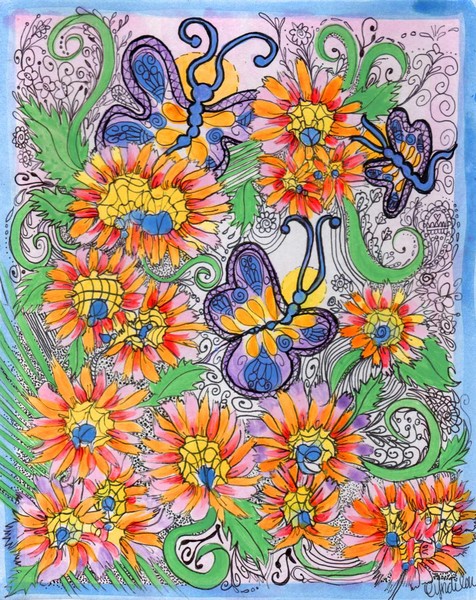 Wild Flowers and Butterflies