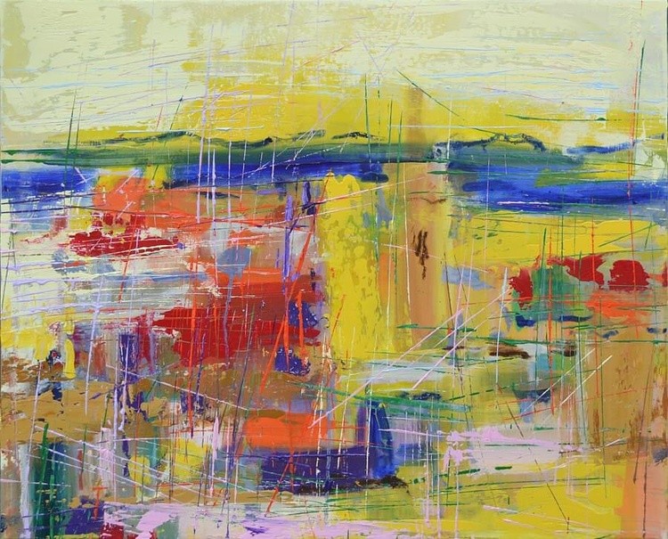 Dance of summer colors oil on canvas 65x80 cm Ples letnjih boja ulje na platnu 65x80 cm summeroneart