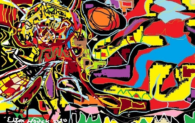covid 19  alone basketball.....(c)  2020  elton houck