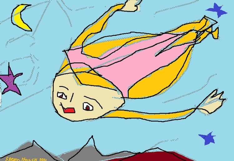 Pee Wee Herman says-------  I CAN FLY.!....(c)..2021...elton houck...History of flight art..........