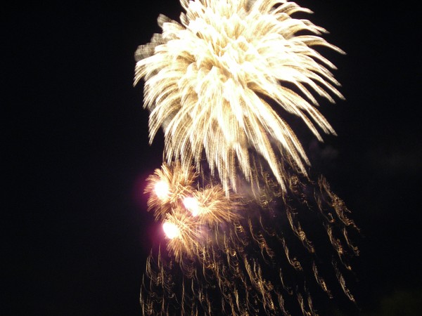Fireworks over Saco River in Maine