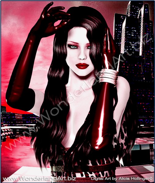 Sci-Fi Fantasy Girl Red by Alicia Hollinger