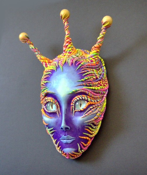 Purple Alien Sculpture