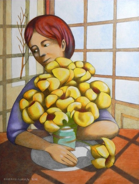 the yellow flowers - ORIGINAL SOLD