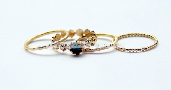 Unique London Blue Topaz Stackable Wedding Ring 