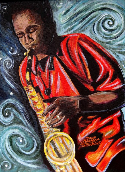 Vaughn Fahie Playing His Sax