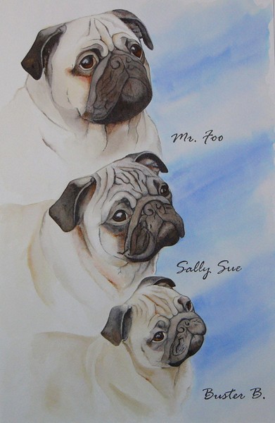 Portrait of Mr. Foo, Sally and Buster