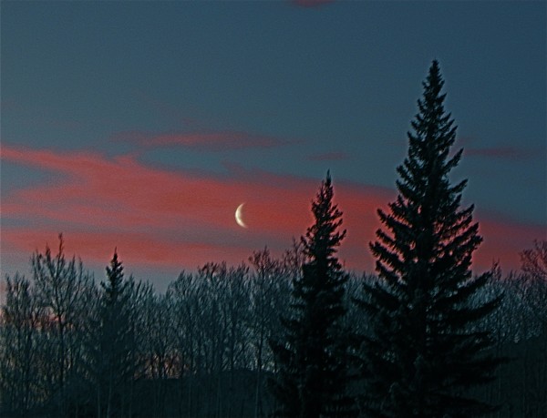 moon over the snow dump