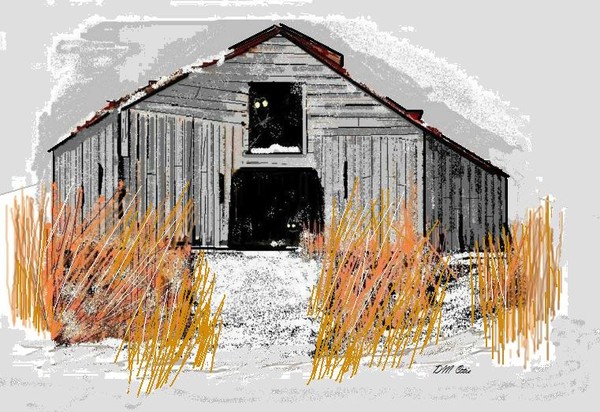 Rustic Alabama Barn: Light Snow