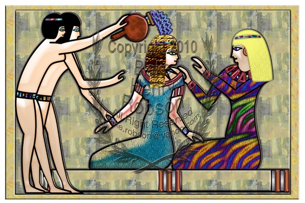 Egyptian Queen Cleopatra Getting Royal Bath