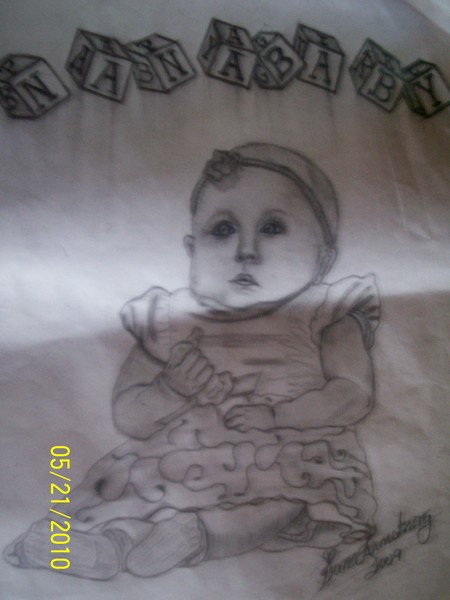 1st portrait drawn - My granddaughter