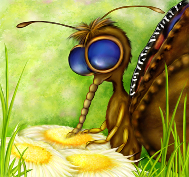 Butterfly and Daisies