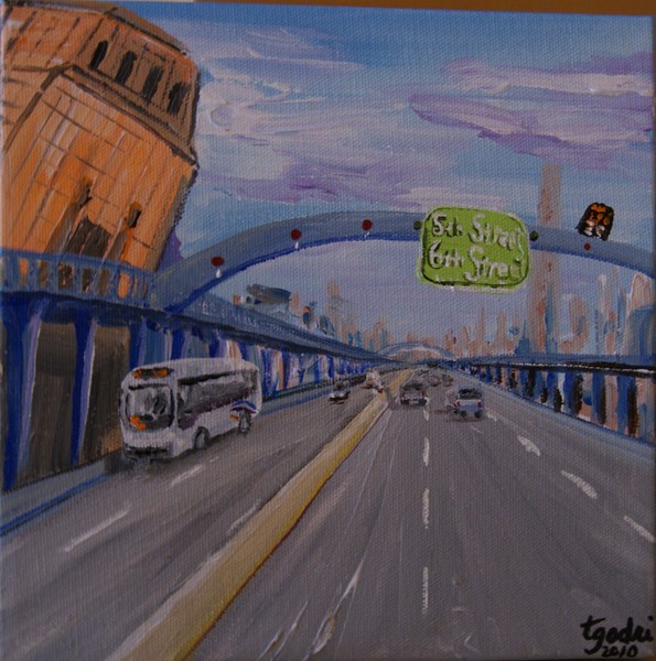 To Philly-original, signed acrylic on canvas