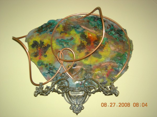 Abstract Copper Iris flower Entrapment