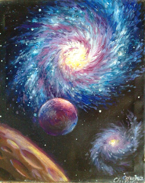 Galaxy and planets