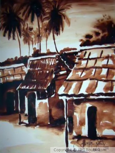 African Oil Painting: African Village