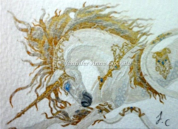 ACEO Blue Eyed Unicorn