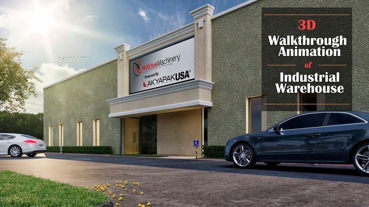 Architectural 3d walkthrough animation Of Industrial Warehouse Design tutorial, Meridian, Idaho