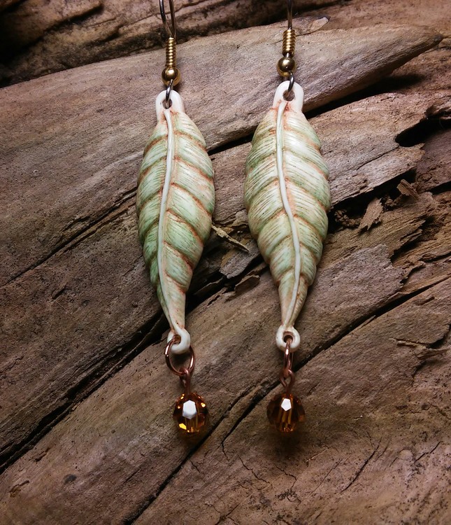 Leaf Earrings Green