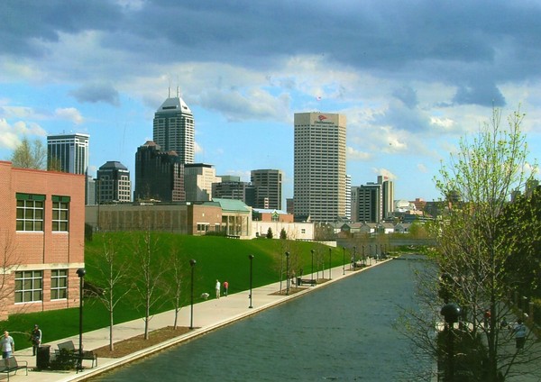 The Canal walk looking over city